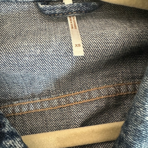 Free People Blue Cropped Jean Jacket - Picture 3 of 4